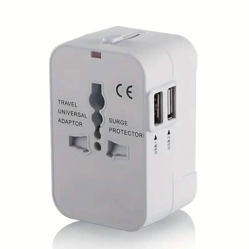 All-in-One Universal Travel Charger with Dual USB Charging Ports