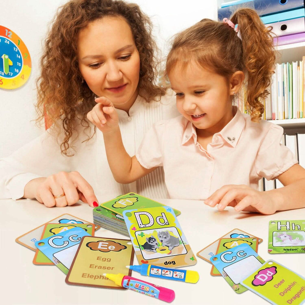 Alphabet Water Coloring Cards with 2 Magic Water Pens
