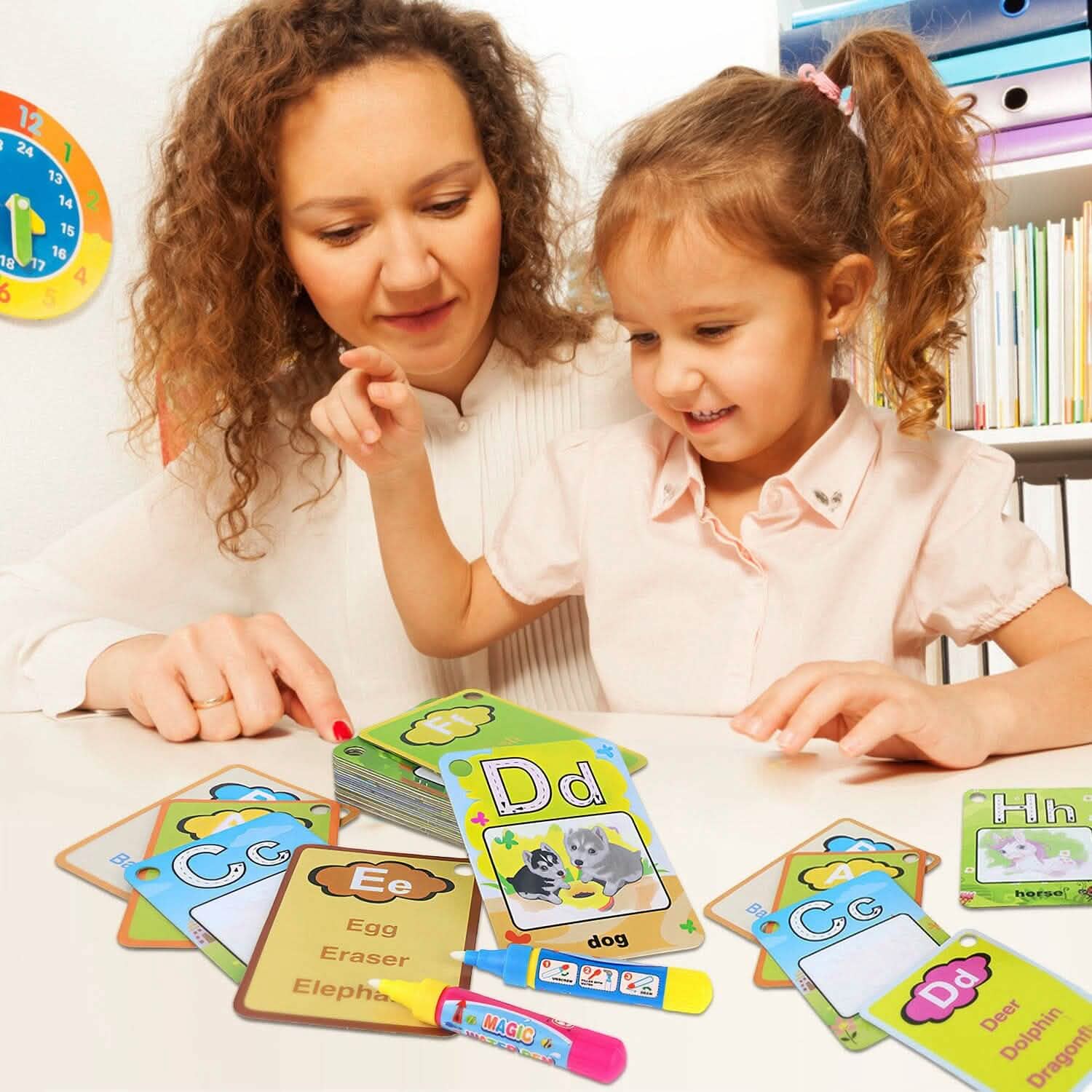 Alphabet Water Coloring Cards with 2 Magic Water Pens