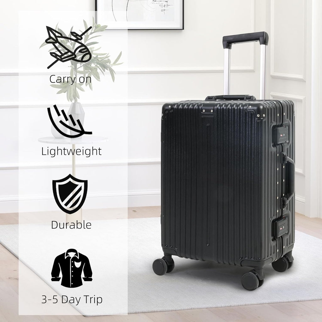 Aluminium Luggage: TSA Lock & Quiet Spinner Wheels