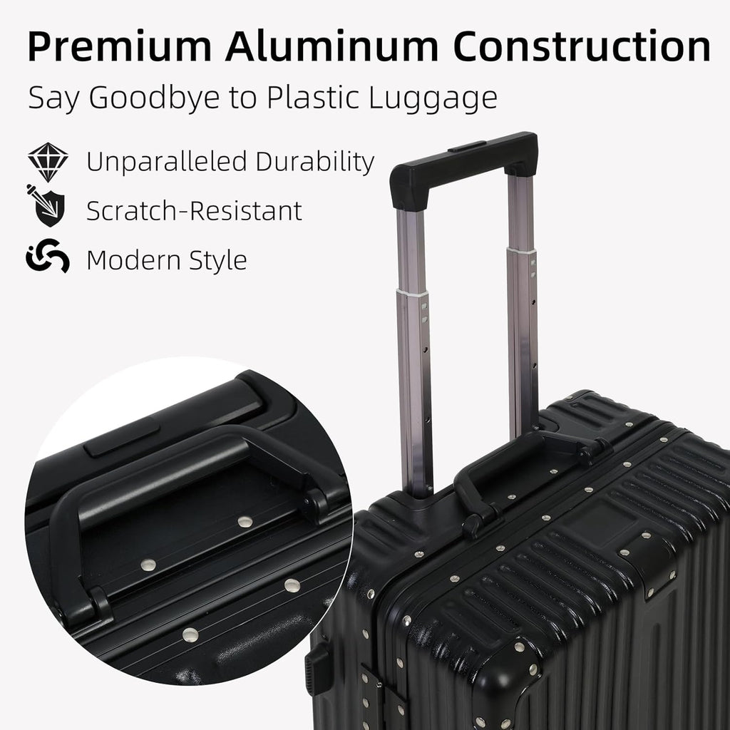 Aluminium Luggage: TSA Lock & Quiet Spinner Wheels