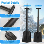 Aluminum Snow Shovel Portable Lightweight Camping Garden Beach Shovel