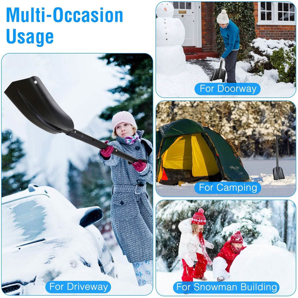 Aluminum Snow Shovel Portable Lightweight Camping Garden Beach Shovel