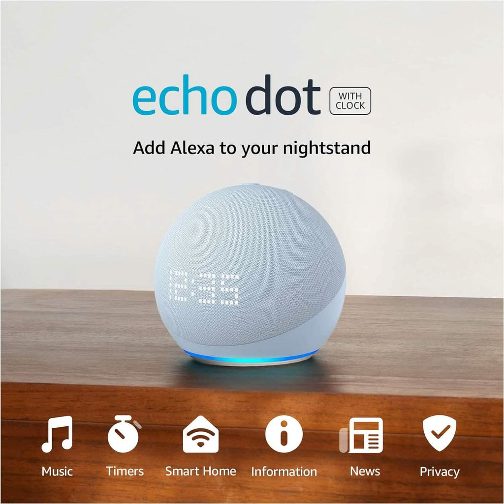 Amazon Echo Dot (5th Gen) with Clock  (Refurbished)