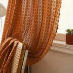 Boho Crochet Window Valance with Amber Hue