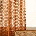 Boho Crochet Window Valance with Amber Hue