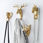 Whimsical Animal Head Wall Hooks for Keys & Coats