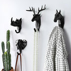 Whimsical Animal Head Wall Hooks for Keys & Coats
