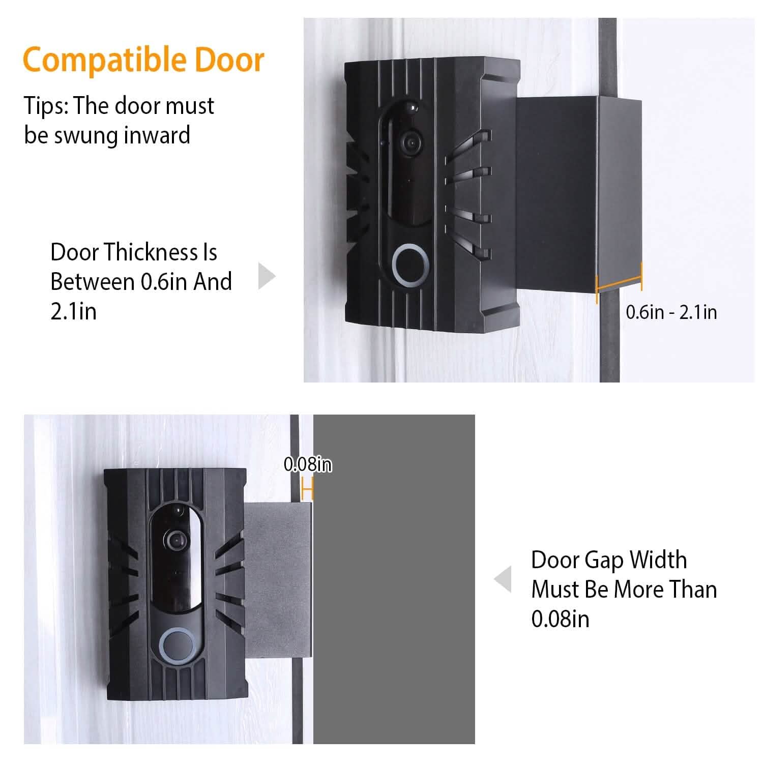 Anti Theft Video Doorbell Door Mount Fit for Most Doorbell Camera Accessories
