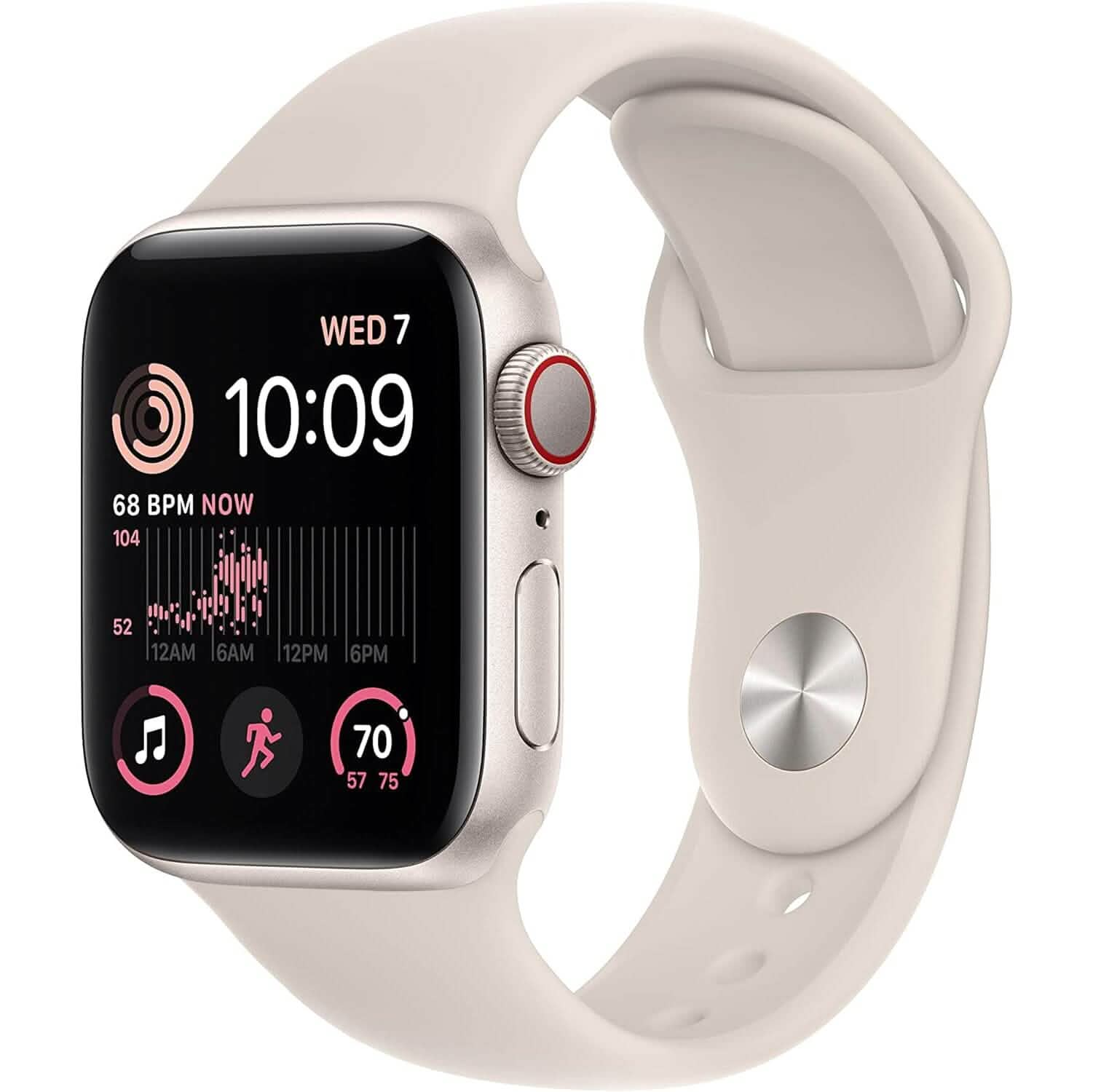 Apple Watch SE GPS Silver Aluminum Case with Sport Band  (Refurbished)