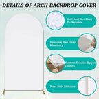 Arch Backdrop Stand Cover White Spandex Fitted Double-Sided Background Covering
