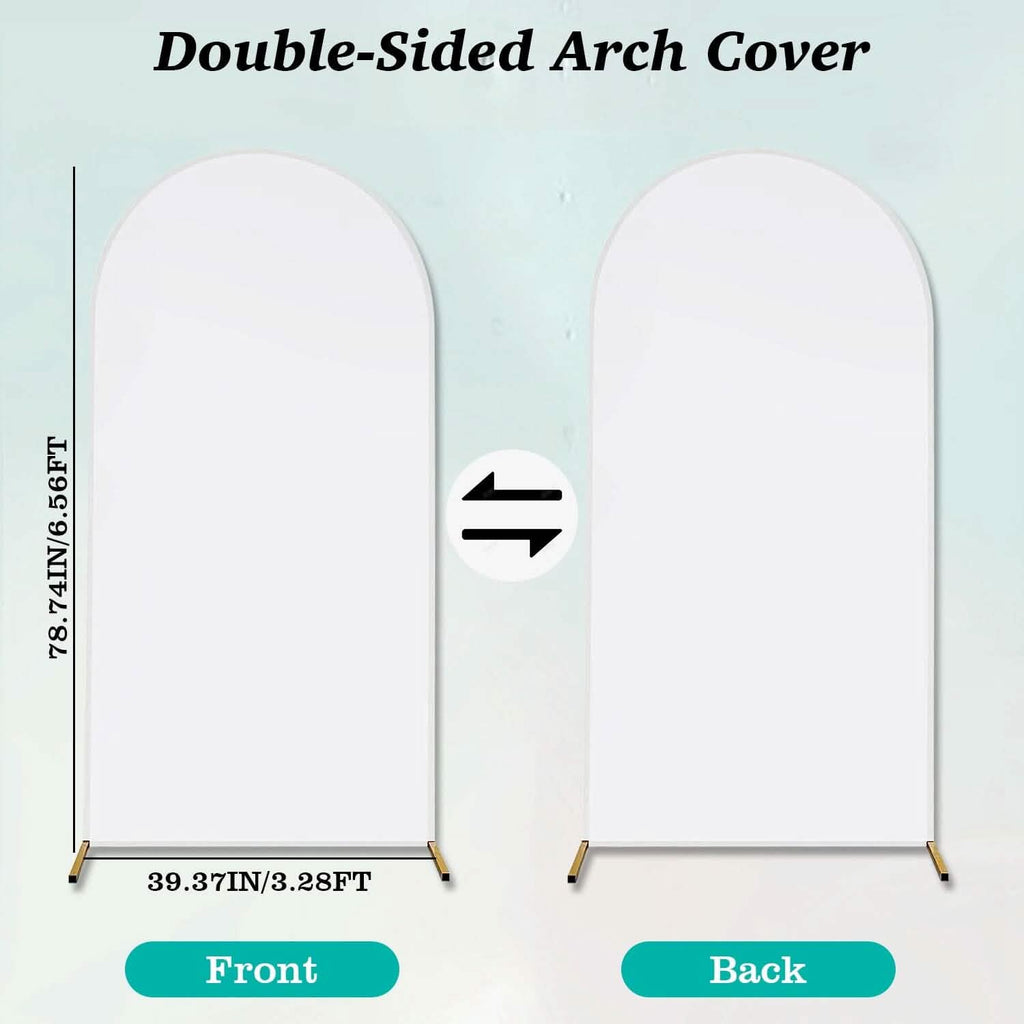 Arch Backdrop Stand Cover White Spandex Fitted Double-Sided Background Covering