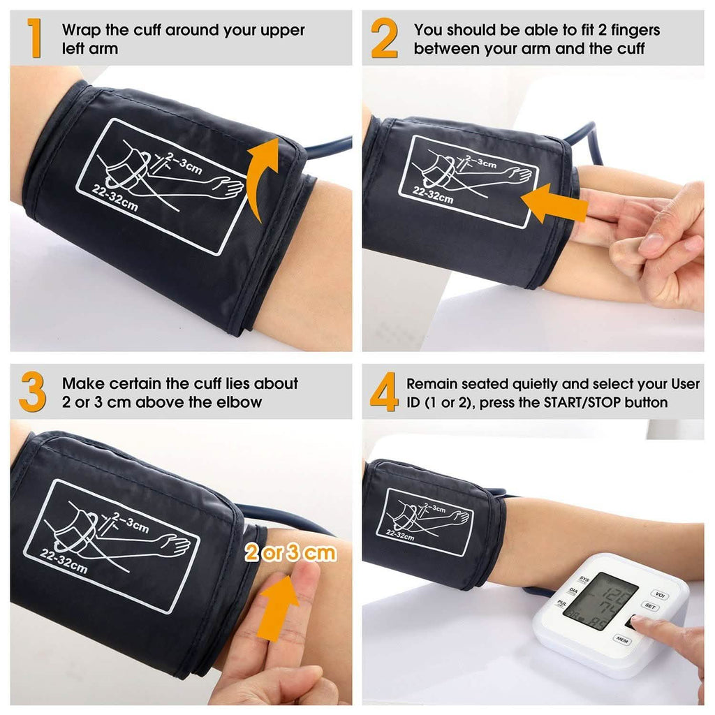 Arm Blood Pressure Monitor with Adjustable Cuff