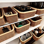 Handwoven Rectangular Rattan Organizer Basket