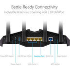 ASUS RT-AX82U AX5400 Dual-Band WiFi 6 Gaming Router, Game Acceleration, Mesh Support, Dedicated Port, Mobile Boost, MU-MIMO, Aura RGB (Refurbished)