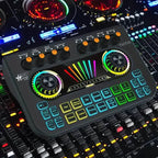 Audio Mixer, Live Sound Card And Audio Interface With DJ Mixer Effects And Voice Changer