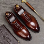 Aurelo Men's Italian Leather Oxford Shoes for Formal Wear