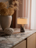 Marble & Linen Table Lamp