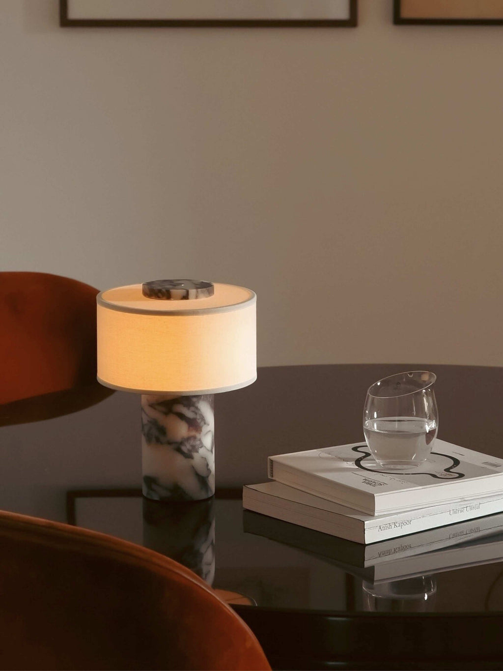 Marble & Linen Table Lamp