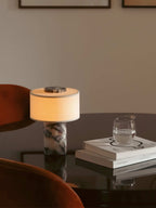 Marble & Linen Table Lamp