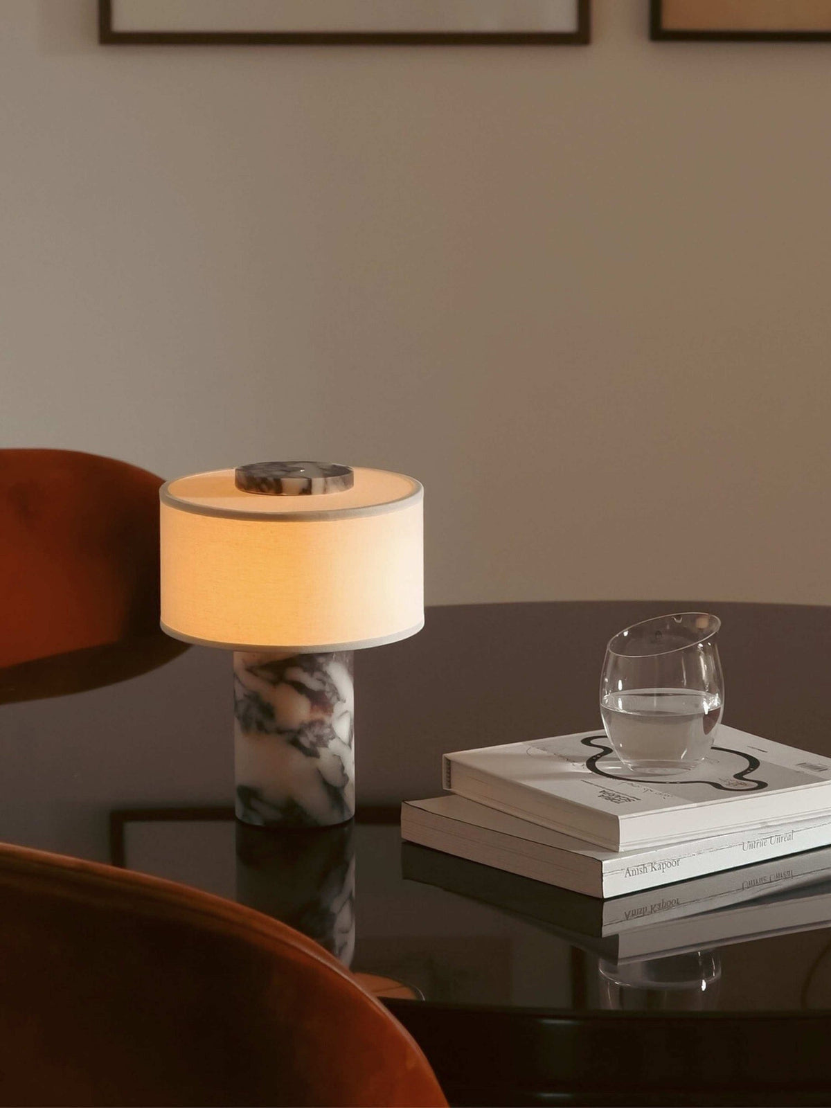 Marble & Linen Table Lamp