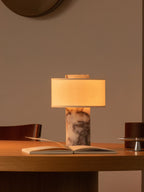 Marble & Linen Table Lamp