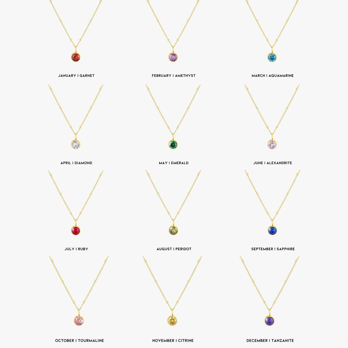 Aurora Birthstone Necklace - A Enchanting Connection
