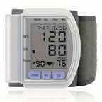 Automatic Digital Wrist Blood Pressure Monitor with Large LCD Display and Adjustable Cuff