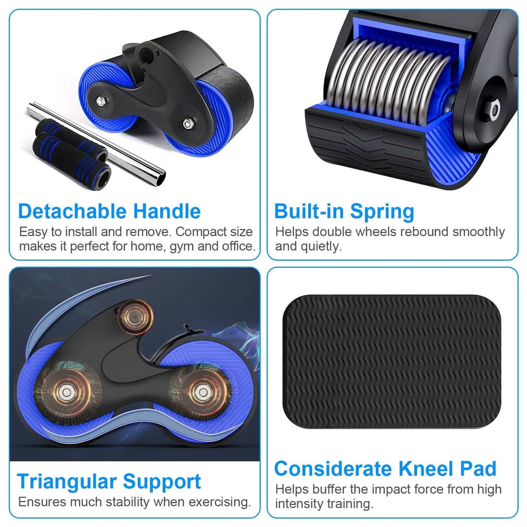 Automatic Rebound Anti-Slip AB Roller Wheel with Knee Pad Holder