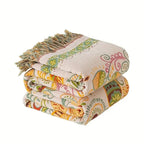 Boho Floral Reversible Throw Blanket - Cotton Gauze