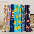 Soft Fleece Throw Blanket 50x60 – Lightweight Cozy Bed Couch Sofa Blanket for All Seasons