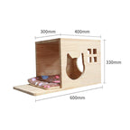 Pet Cat Climbing Frame Wall Type Solid Wood Wall Hanging Platform Ladder Pets Accessories
