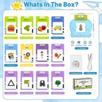 Flash Card Learning Toy – 112 Cards, 224 Words, USB Rechargeable Reading Toy for Kids (Pink/Blue)