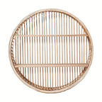 Round Bamboo Wall Shelf | Handmade Boho Floating Organizer