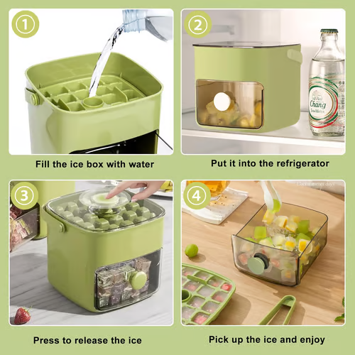 Portable Ice Maker with Lid and Storage Box (48 cubes) (2026 HOT SALE 50K+ SOLD!)