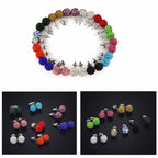 14 Pairs Inspired Swarovski Crystal Ball Earrings Set