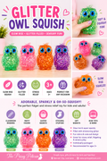 Glitter Crystal Owl Squishy Toy | Slow Rise Sensory Fidget | Stress Relief Squeeze Toy for Kids & Adults