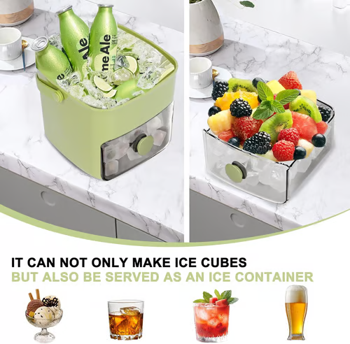 Portable Ice Maker with Lid and Storage Box (48 cubes) (2026 HOT SALE 50K+ SOLD!)