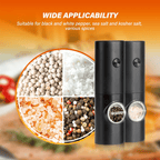 Electric Salt & Pepper Grinder Set – 2 Pack Automatic Spice Mills