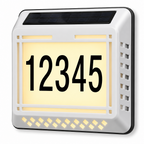 Solar LED Address Sign – Waterproof House Number Plaque, Customizable Numbers & Letters, Auto Dusk-to-Dawn Light, 8.1 x 6.9 Inches