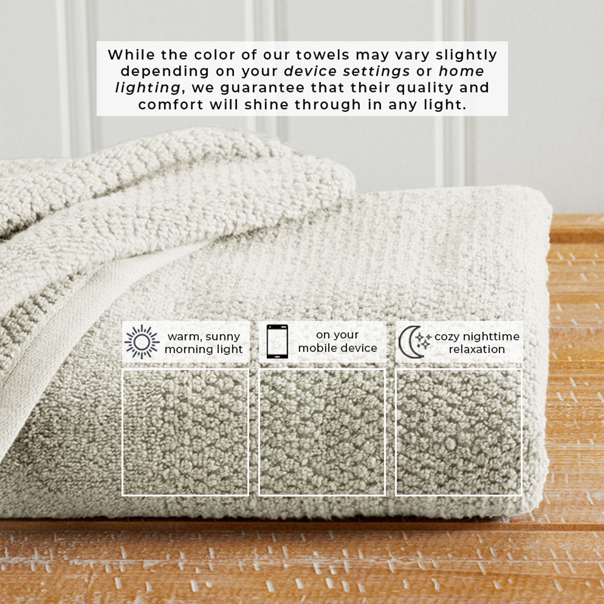 100% Cotton Woven Texture Bath Towel Set - Marbella Collection