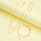 3pcs Heart Necklace & Bracelet Set for Women