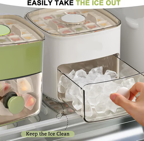 Portable Ice Maker with Lid and Storage Box (48 cubes) (2026 HOT SALE 50K+ SOLD!)