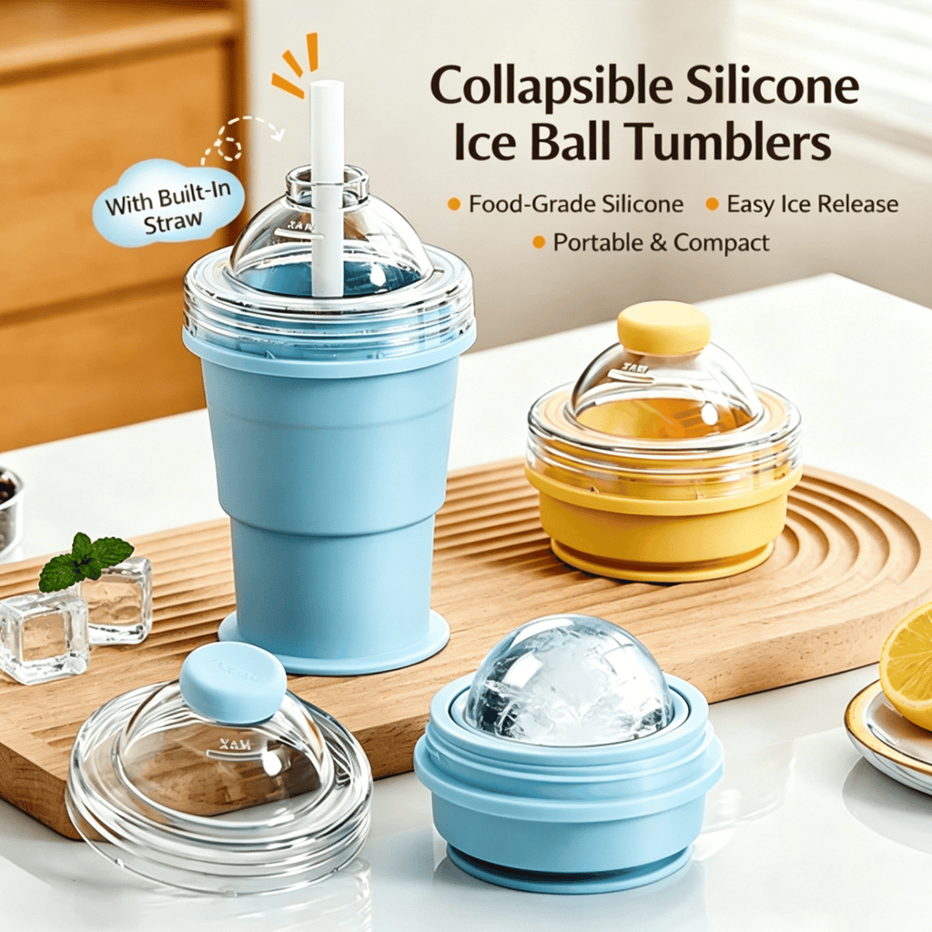 Foldable Silicone Ice Ball Drink Cup