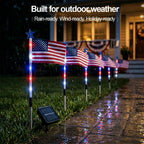 Solar-Powered American Flag Path Lights, 8-pack – Celebrating The 250th Anniversary Of American Independence
