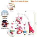 Baby Musical Crib Bed Bell Rotating Mobile Star Projection