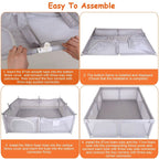 Baby Playpen with Anti-Suction Base Zipper Door