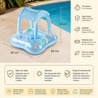 Baby Swim Float with Sun Canopy and Ocean Design