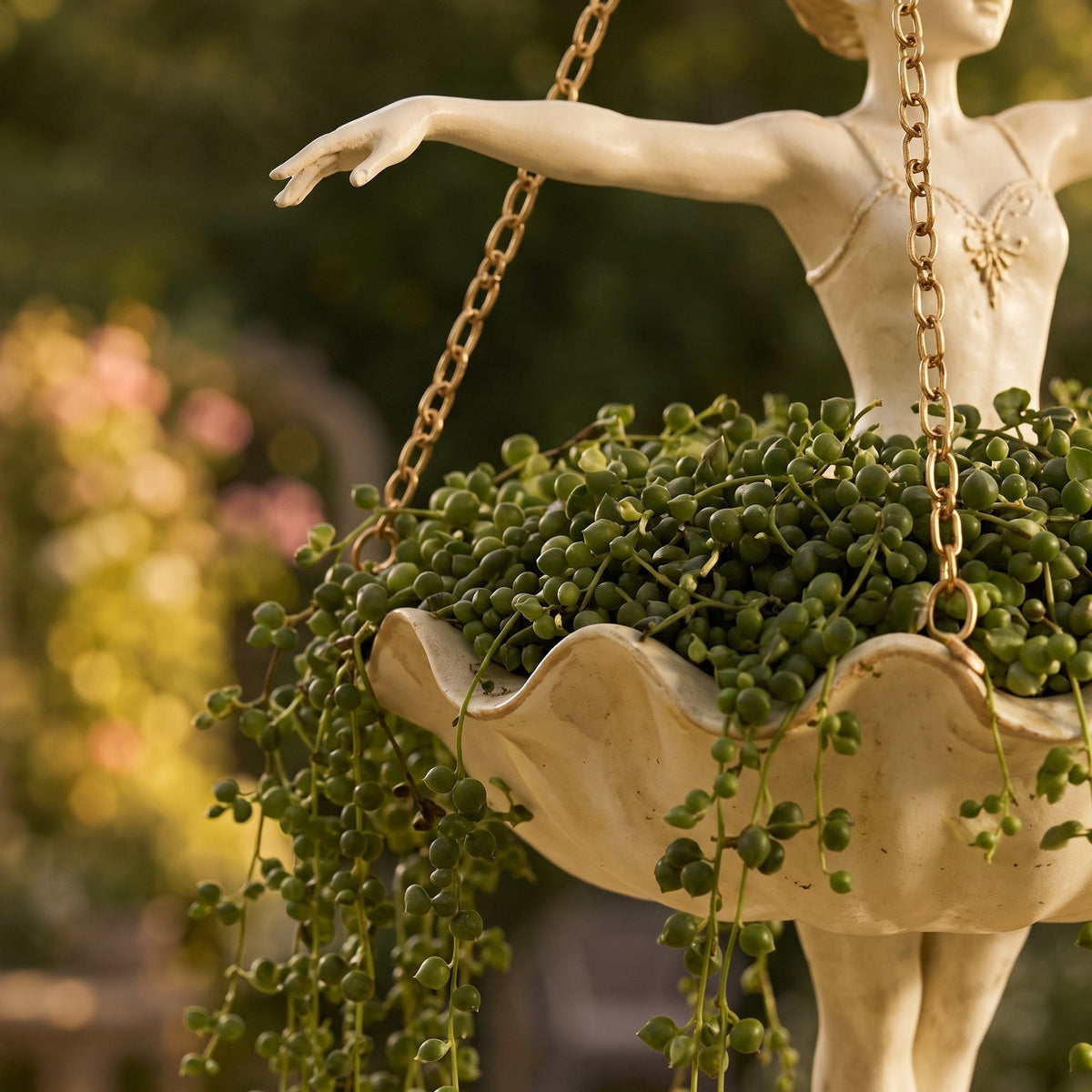 Hanging Ballerina Planter Garden Sculpture
