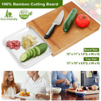 Bamboo Cutting Board with Sliding Draw Tray